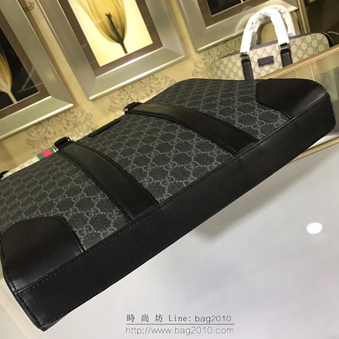 GUCCI 古馳男包 新款 474135 GG Supreme高級人造帆布 Gucci男手提包 Gucci公事包 克色